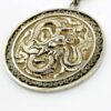Repoussé Sterling Silver Fire Dragon Pendant Necklace