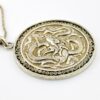 Repoussé Sterling Silver Fire Dragon Pendant Necklace