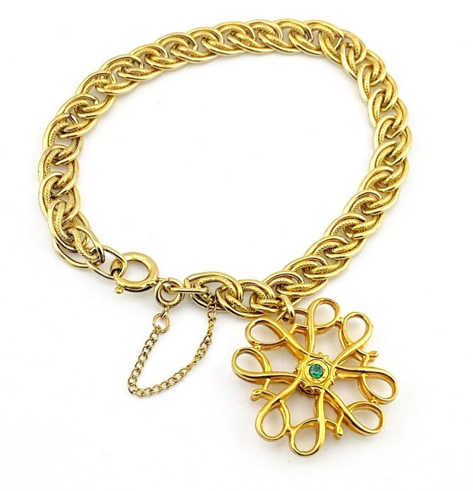 Gold Filled Chain Bracelet with Large Charm