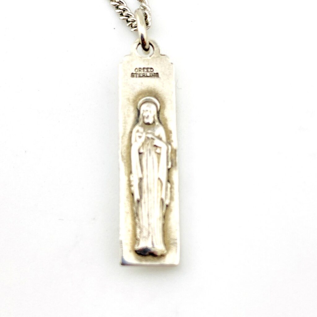 Sterling Silver Double-Sided Creed Pendant Necklace