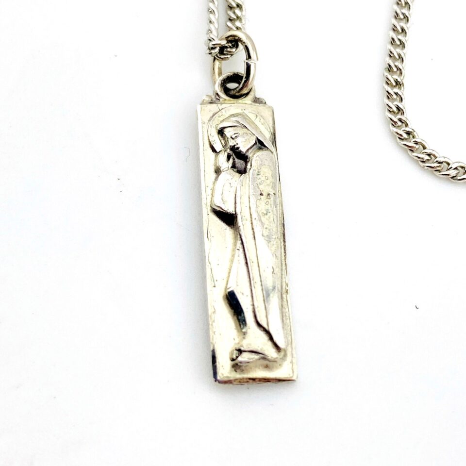 Sterling Silver Double-Sided Creed Pendant Necklace, 23.5" Chain
