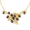 Van Dell Gold Filled Garnet Glass Cluster Necklace pendant detail