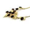 Van Dell Gold Filled Garnet Glass Cluster Necklace side view