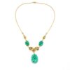 Van Dell Gold Filled Necklace with Carved Peking Jade Glass Pendant