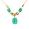 Van Dell Gold Filled Necklace with Carved Peking Jade Glass Pendant
