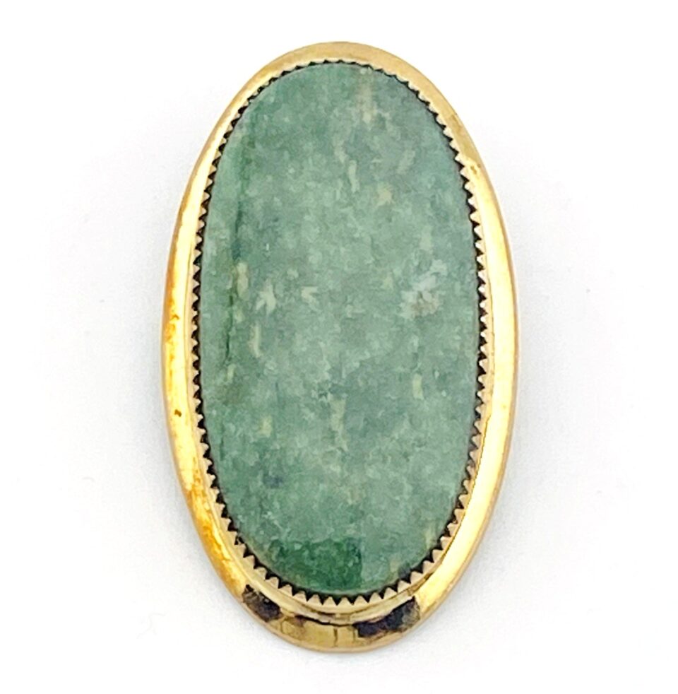 Vintage Connemara Irish Jade Gold Filled Pendant Brooch – Oval Signed