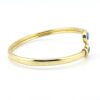 Gold Filled Bypass Cuff Bracelet with Sapphire Blue Glass Stones