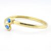 Gold Filled Bypass Cuff Bracelet with Sapphire Blue Glass Stones