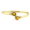 Vintage Gold Filled Citrine Glass Bypass Cuff Bracelet