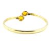 Vintage Gold Filled Citrine Glass Bypass Cuff Bracelet
