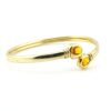 Vintage Gold Filled Citrine Glass Bypass Cuff Bracelet