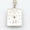 Vintage Mother of Pearl Marcasite Our Lady Pendant Necklace
