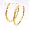 Gold Over Sterling Silver Thin Textured Hoop Earrings