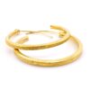Gold Over Sterling Silver Thin Textured Hoop Earrings