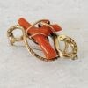 Victorian Gold Filled Snake Brooch with Coral Branch