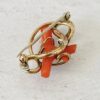 Victorian Gold Filled Snake Brooch with Coral Branch