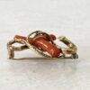 Victorian Gold Filled Snake Brooch with Coral Branch