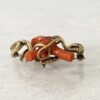 Victorian Gold Filled Snake Brooch with Coral Branch