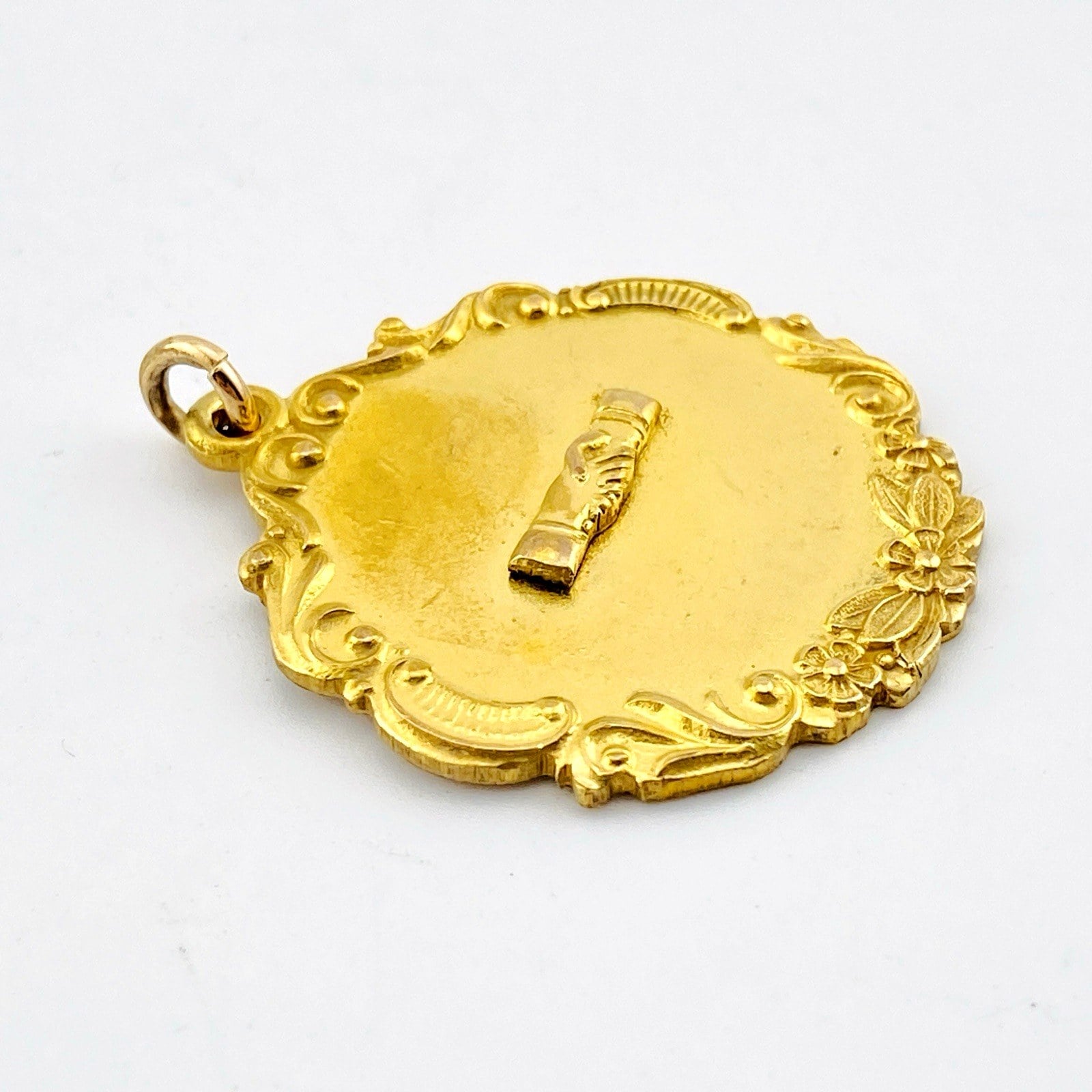 Antique Gold Filled Friendship Medal Watch Fob Pendant – Brotherhood Handshake – 1920s
