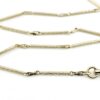 Antique Simmons White Gold Filled Bar Link Pocket Watch Chain – Tree Bark Texture – 14 Inches