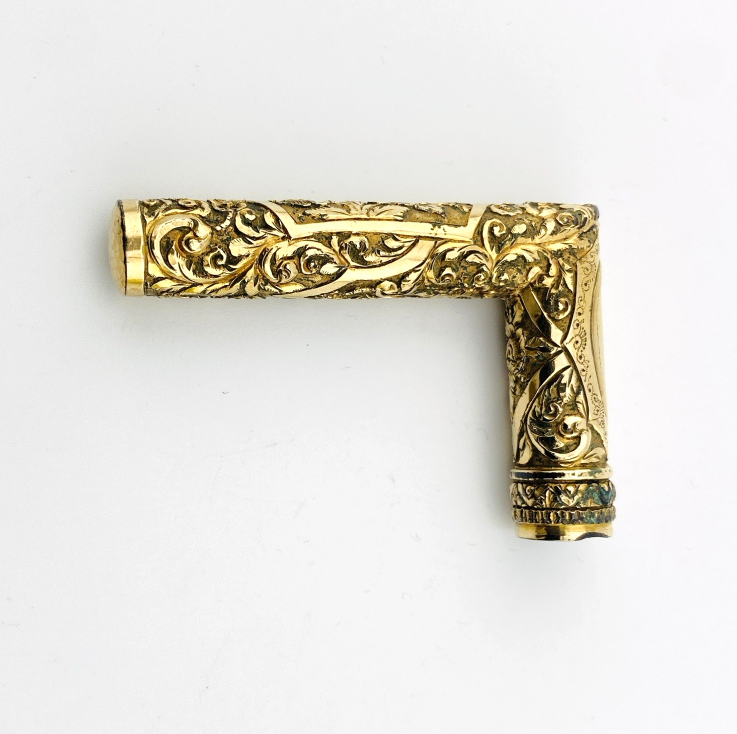 Detailed work, expertly done repousse and hand engraving - antique umbrella handle.