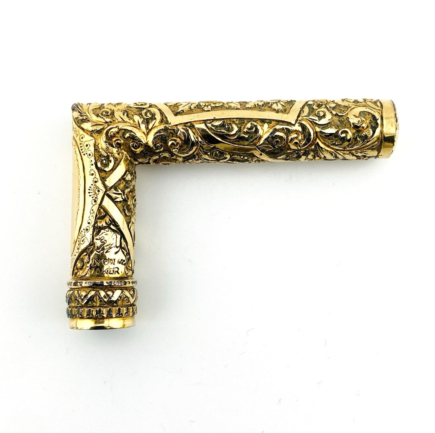 Profile of antique cane handle.