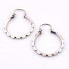 Industrial Style Modernist Hoop Earrings in Sterling Silver