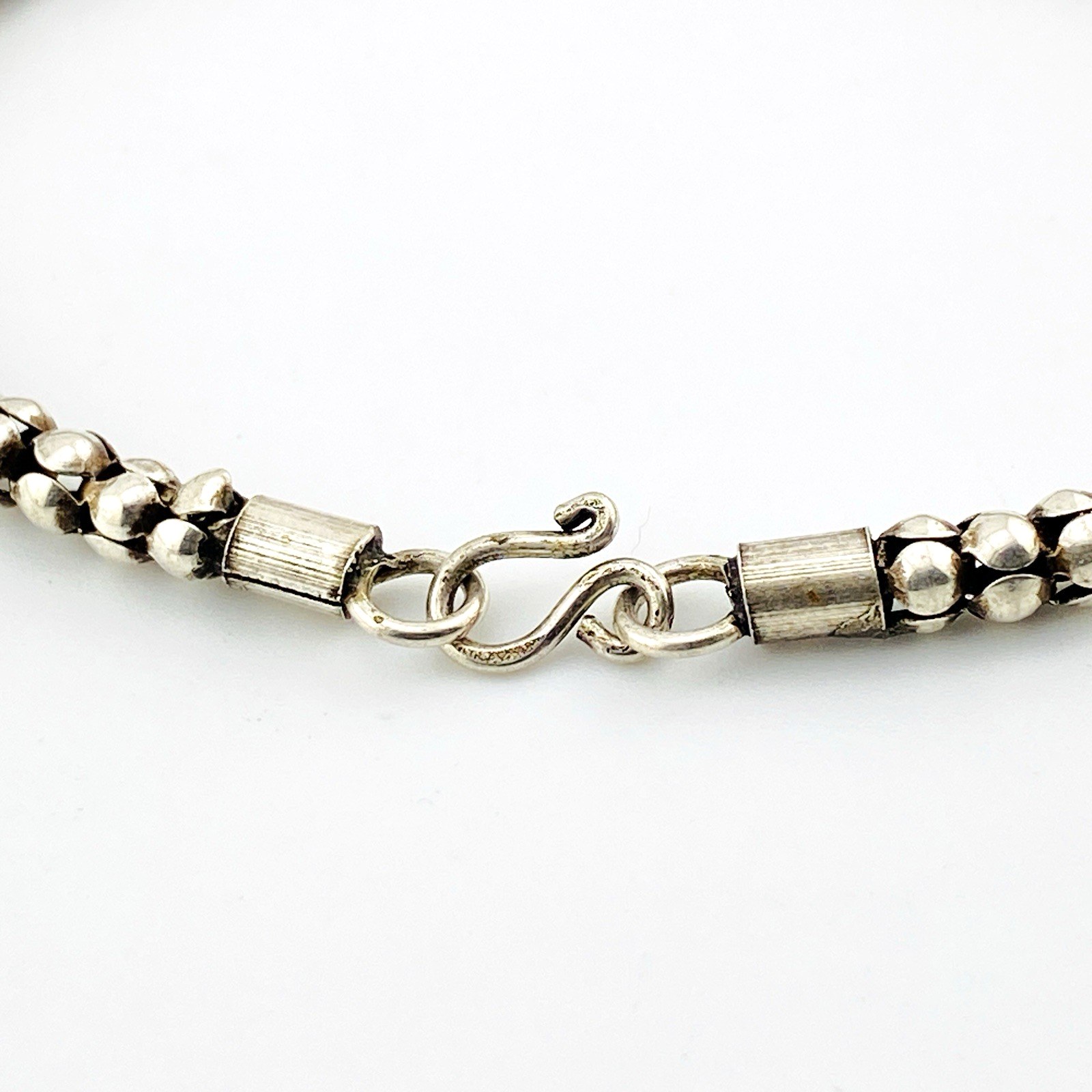 New Old Stock Sterling Silver Lotus Link Bracelet – Hand-Fabricated – 6.5 Inches