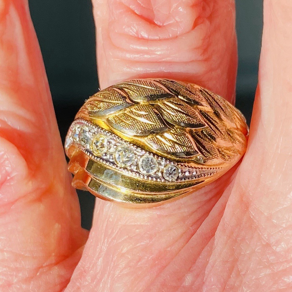 Vintage Barrasso & Blasi Gold Filled Bombe Ring