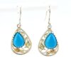 Vintage Black Hills Gold Drop Earrings in Sterling Silver with Turquoise