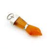 Hand carved, smooth carnelian good luck pendant top view