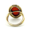 Vintage Carnelian Scarab ring - back view showing shank and back of setting