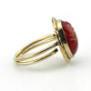 Vintage scarab ring - side view showing cab depth