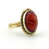 Vintage Carnelian Scarab Yellow Gold Filled Ring – side view