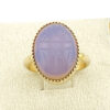 Vintage Chalcedony Scarab Ring - front view showing the carving.