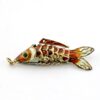 Vintage Enameled Fish Pendant – Gold Over Sterling Silver – Articulated “Wiggly” Design