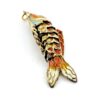 Vintage Enameled Fish Pendant – Gold Over Sterling Silver – Articulated “Wiggly” Design