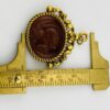Vintage Pressed Glass Cameo Fob Pendant – Greco-Roman Centurion – Gold Tone