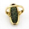 Vintage Uncas Moss Agate Ring – 10k Gold Filled – North–South Setting – Size 6