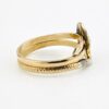 Vintage Uncas Snake Ring – Yellow & White Gold Filled – Green Stone with Red Eyes – Size 9.5