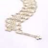 Vintage Wide Filigree Link Silver Bracelet – Artisan Made – 7.25 Inches