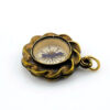antique miniature compass watch fob working gold tone pendant