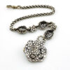 Brighton silver plated pocket watch chain with round fob and substantial links measuring ten and a half inches