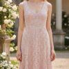 Nanette Lepore Blush Pink Lace Dress with Lavender Lining – Size M