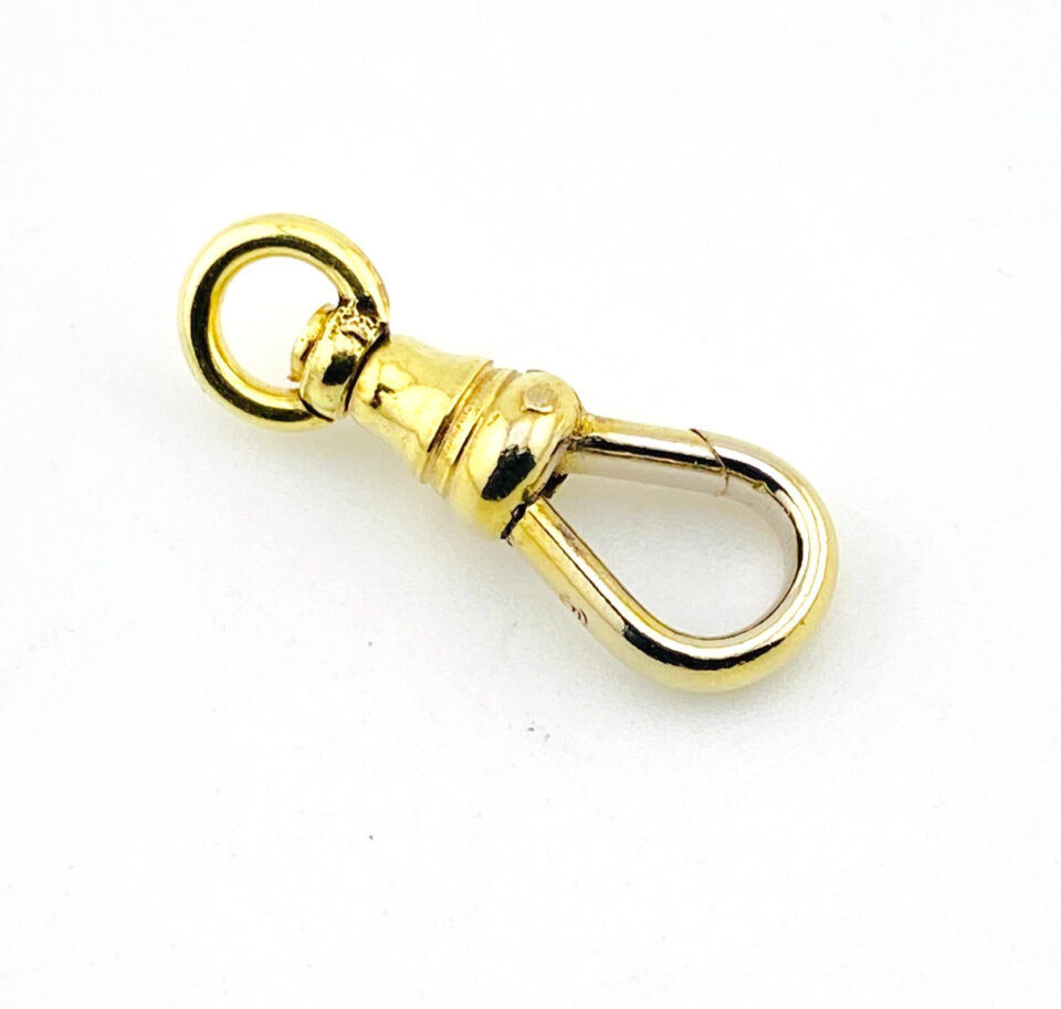 Green Gold Filled Swivel Dog Clasp — 18mm — New Old Stock Watch Chain or Pendant Clasp