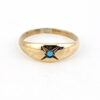 antique Victorian gold filled turquoise pinky ring size 2