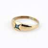 antique Victorian gold filled turquoise pinky ring size 2