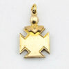 vintage gold filled masonic charm blue enamel square compasses
