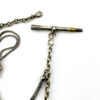 Victorian sterling silver Albertina watch chain double slide tassel key