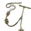 Victorian sterling silver Albertina watch chain double slide tassel key